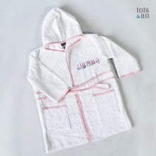 Load image into Gallery viewer, Personalised Bathrobe in Mermaid Font