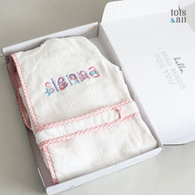Load image into Gallery viewer, Personalised Bathrobe in Mermaid Font