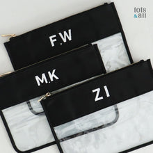 Load image into Gallery viewer, Personalised Clear Flat Pouch in Block Font