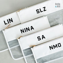 Load image into Gallery viewer, Personalised Clear Flat Pouch in Block Font