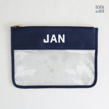 Load image into Gallery viewer, Personalised Clear Flat Pouch in Block Font