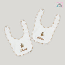 Load image into Gallery viewer, Personalised Dragon Cotton Bib Set