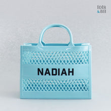 Load image into Gallery viewer, Personalised Jelly Tote Bag in Baby Blue