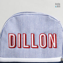 Load image into Gallery viewer, Personalised Toddler Backpack in Boldline Blue