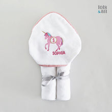 Load image into Gallery viewer, Personalised Tot Unicorn Hooded Towel