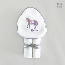 Load image into Gallery viewer, Personalised Tot Unicorn Hooded Towel