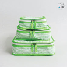 Load image into Gallery viewer, Personalised Set of 3 Packing Cubes in Green