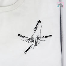 Load image into Gallery viewer, *Limited Edition* Personalised Father's Day Hands T-Shirt in White
