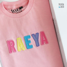 Load image into Gallery viewer, Personalised Multicolour Pink Kids T-shirt