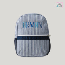 Load image into Gallery viewer, Personalised Toddler Backpack in Multicoloured Blue