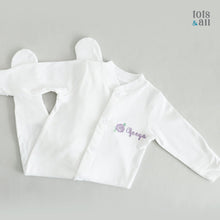 Load image into Gallery viewer, Personalised Flower Baby Sleepsuit