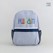 Load image into Gallery viewer, Personalised Toddler Backpack in Multicoloured Blue
