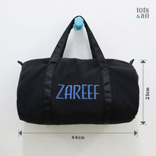 Load image into Gallery viewer, Personalised Duffel Bag in Solid Black