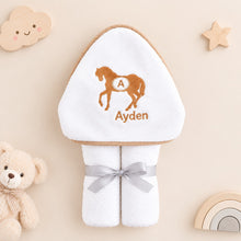 Load image into Gallery viewer, Personalised Tot Horse Hooded Towel