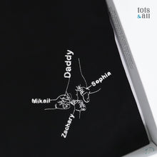 Load image into Gallery viewer, *Limited Edition* Personalised Father's Day Hands T-Shirt in Black