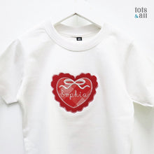Load image into Gallery viewer, Personalise My Heart Kids' Valentine TShirt in White