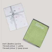 Load image into Gallery viewer, Personalised Knitted Blanket in Green
