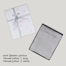 Load image into Gallery viewer, Personalised Knitted Blanket in Grey