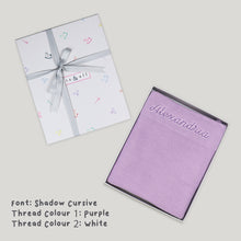 Load image into Gallery viewer, Personalised Knitted Blanket in Purple