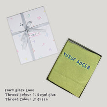 Load image into Gallery viewer, Personalised Knitted Blanket in Green