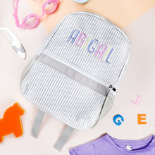 Load image into Gallery viewer, Personalised Toddler Backpack in Multicoloured Grey