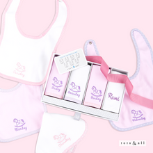Load image into Gallery viewer, Days-of-the-Week Bib Set in Pink