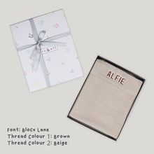 Load image into Gallery viewer, Personalised Knitted Blanket in Beige