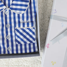 Load image into Gallery viewer, Dark Blue Gingham Pyjamas Set