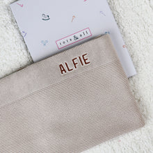 Load image into Gallery viewer, Personalised Knitted Blanket in Beige