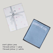 Load image into Gallery viewer, Personalised Knitted Blanket in Blue