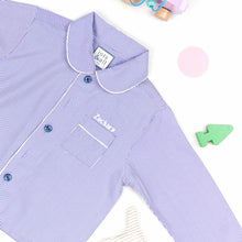 Load image into Gallery viewer, Dark Blue Stripes Pyjamas Set