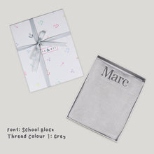Load image into Gallery viewer, Personalised Knitted Blanket in Grey