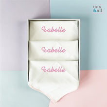 Load image into Gallery viewer, Personalised Three Pack Muslin in Pink
