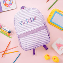 Load image into Gallery viewer, Personalised Toddler Backpack in Multicoloured Purple