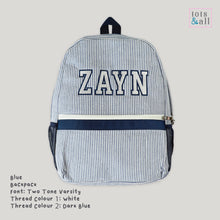 Load image into Gallery viewer, Personalised Backpack in Blue