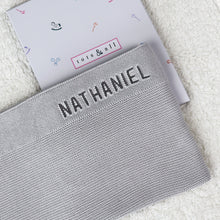 Load image into Gallery viewer, Personalised Knitted Blanket in Grey
