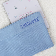Load image into Gallery viewer, Personalised Knitted Blanket in Blue