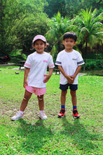 Load image into Gallery viewer, Personalised Stripe Tee & Shorts Set in Pink