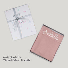 Load image into Gallery viewer, Personalised Knitted Blanket in Blush Pink
