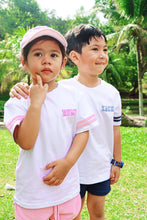 Load image into Gallery viewer, Personalised Stripe Tee & Shorts Set in Pink