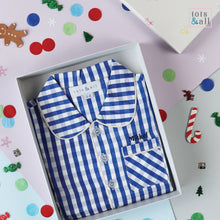 Load image into Gallery viewer, Dark Blue Gingham Pyjamas Set