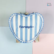 Load image into Gallery viewer, Personalised Heart Backpack in Blue
