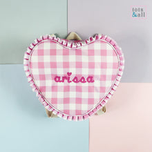 Load image into Gallery viewer, Personalised Heart Backpack in Pink