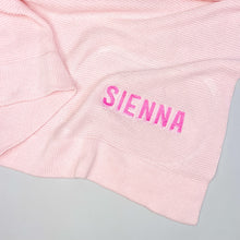 Load image into Gallery viewer, Personalised Knitted Blanket in Pink