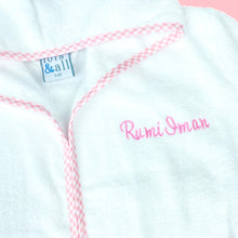 Load image into Gallery viewer, Personalised Bathrobe in Pink Gingham