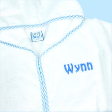 Load image into Gallery viewer, Personalised Bathrobe in Blue Gingham