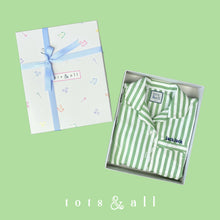 Load image into Gallery viewer, Green Stripes Pyjamas Set