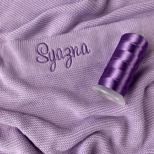 Load image into Gallery viewer, Personalised Knitted Blanket in Purple