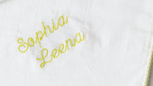Load image into Gallery viewer, Personalised Three Pack Muslin in Yellow