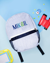 Load image into Gallery viewer, Personalised Toddler Backpack in Multicoloured Blue